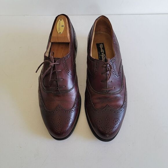 Stamati Mastroianni Shoes Men's 9M Burgundy Maroon Hand Made Italy Wingtips - Picture 16 of 16